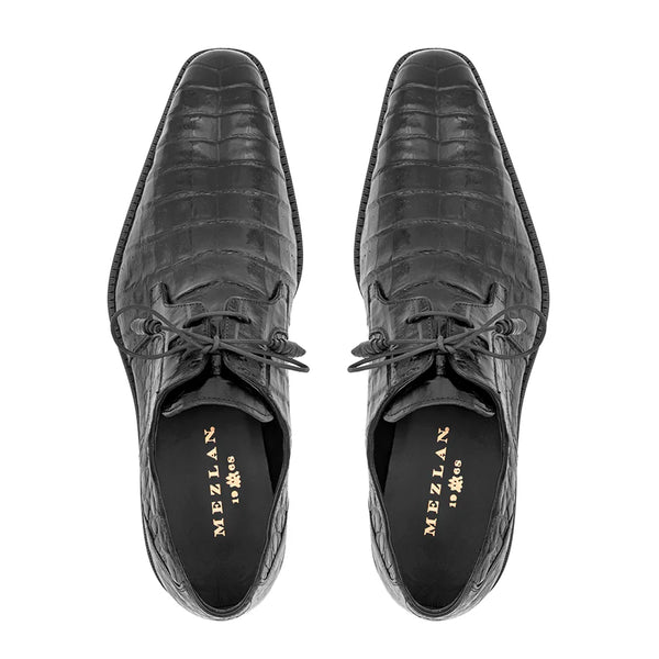 Mezlan Anderson Crocodile Lace-Up Oxford for Men – All-Over Exotic Dress Shoes