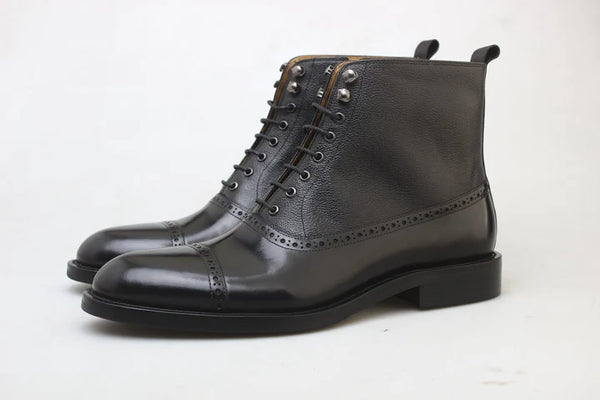 Mezlan Harrington Cap Toe Brogue Lace-Up Boot for Men